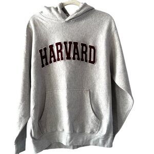 Vintage Harvard hooded sweatshirt men’s size m heather gray burgundy embroidery